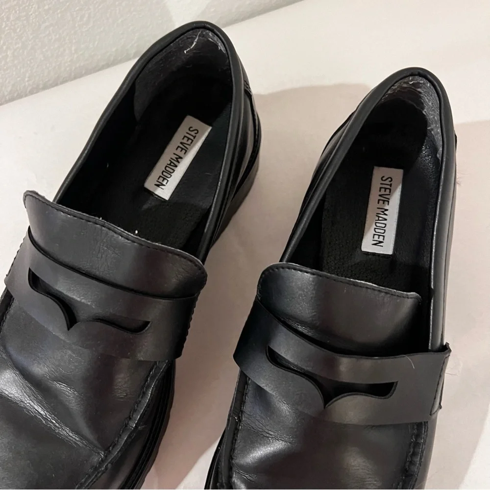 Steve Madden Black Loafers Size 10 - Picture 8 of 12
